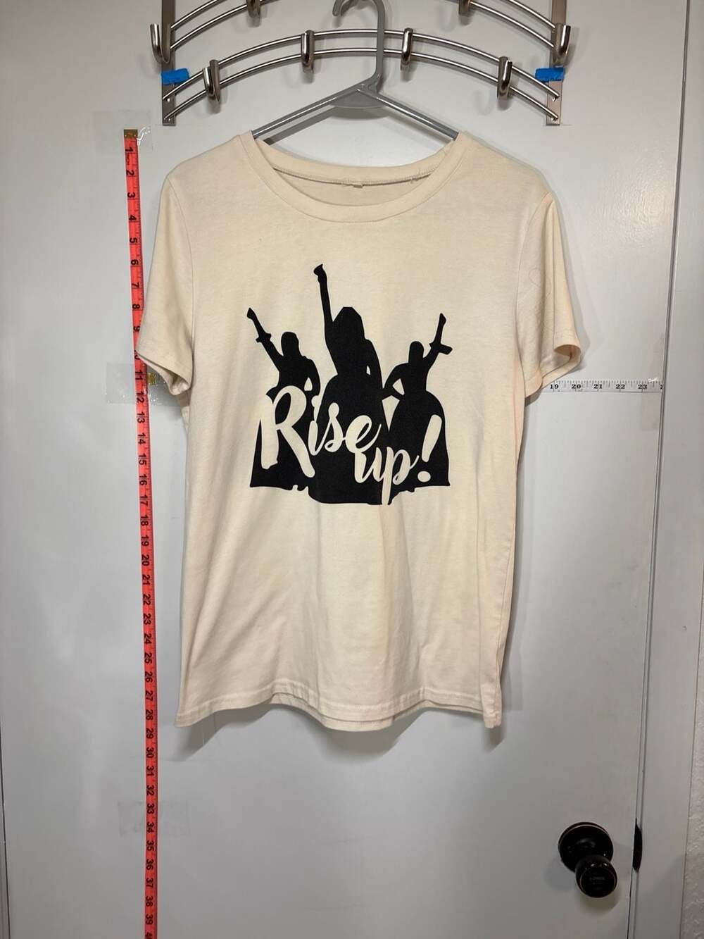 M2: Hamilton Rise Up Graphic Tee Cream Short Sleeve T-Shirt Size Medium
